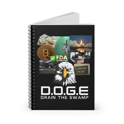 "D.O.G.E. Department of Government Efficiency – Drain the Swamp" Spiral Notebook