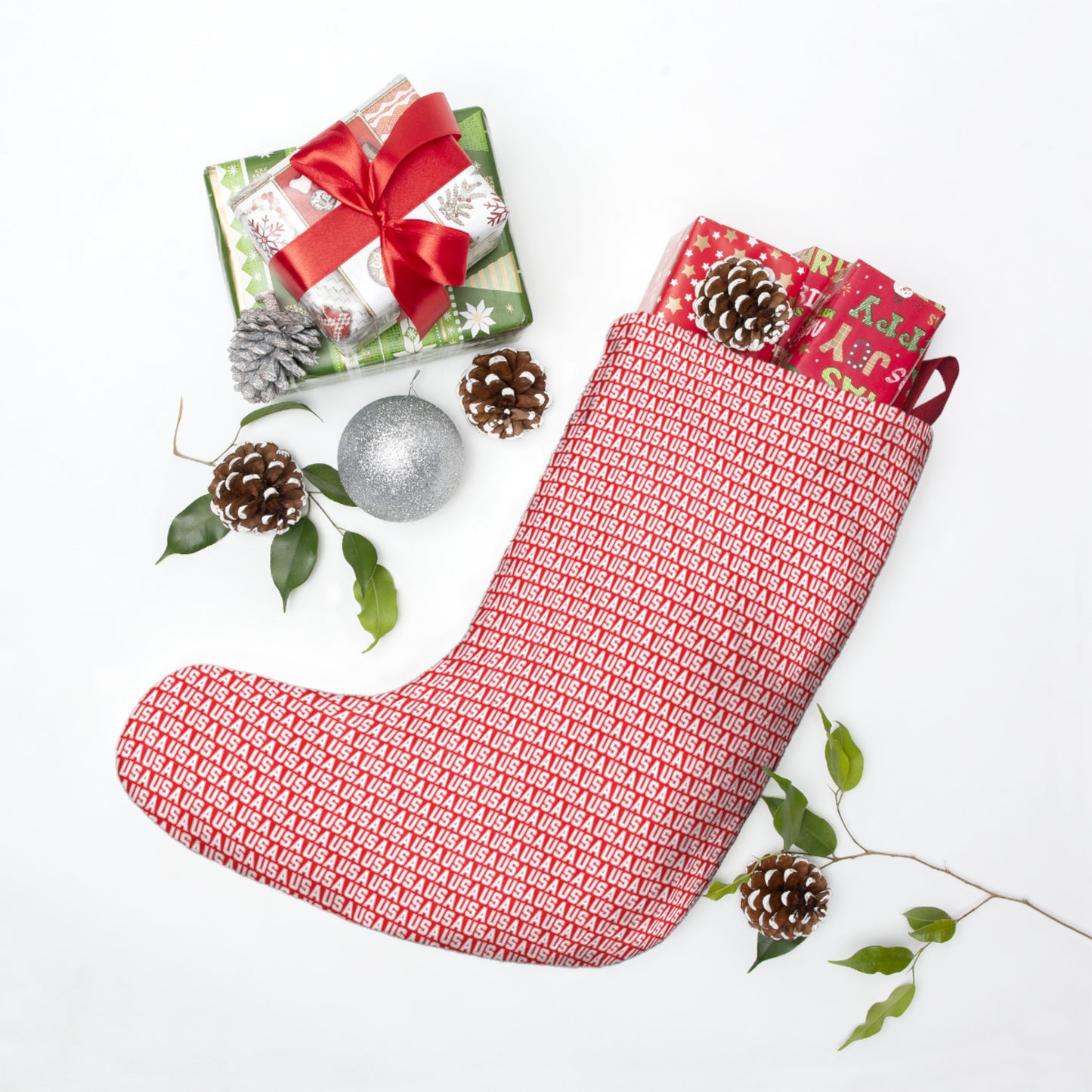 USA Pattern Christmas Stocking