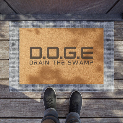 "D.O.G.E. Department of Government Efficiency – Drain the Swamp" Door Mat